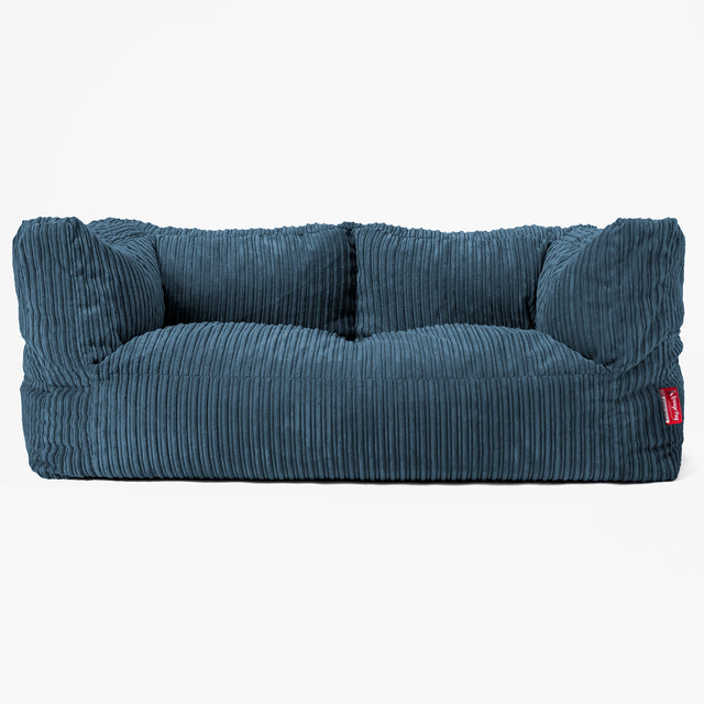 The 2 Seater Albert Sofa Bean Bag - Cord Navy Blue 01