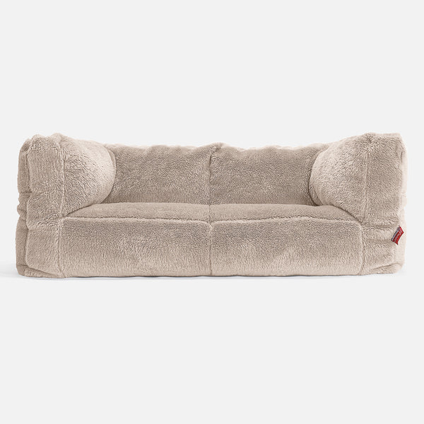The 2 Seater Albert Sofa Bean Bag - Teddy Faux Fur Mink 01