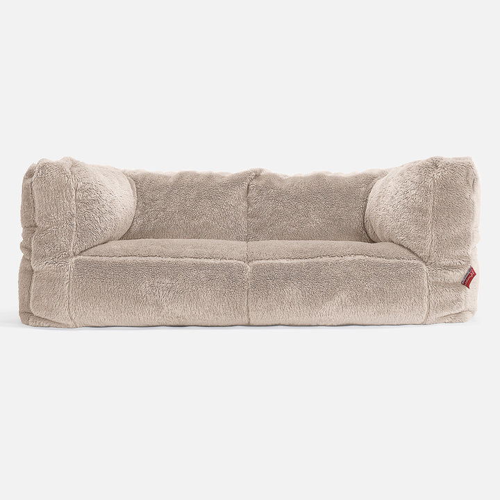 The 2 Seater Albert Sofa Bean Bag - Teddy Faux Fur Mink 01
