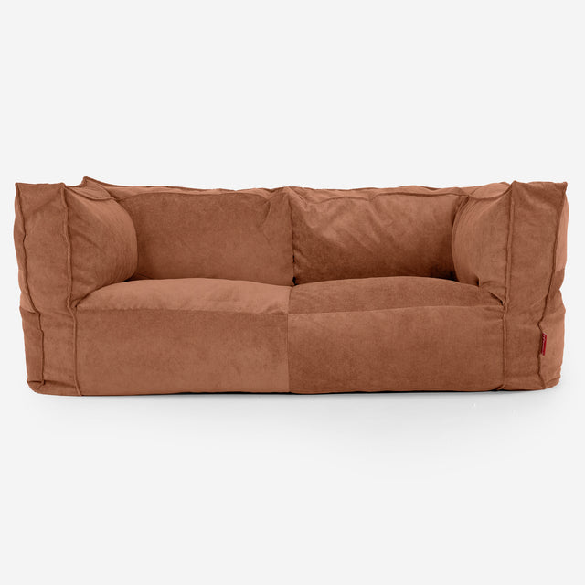 The 2 Seater Albert Sofa Bean Bag - Needlecord Amber 01