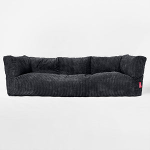 The 3 Seater Albert Sofa Bean Bag - Cord Black