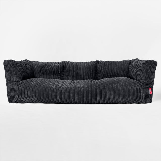 The 3 Seater Albert Sofa Bean Bag - Cord Black 01