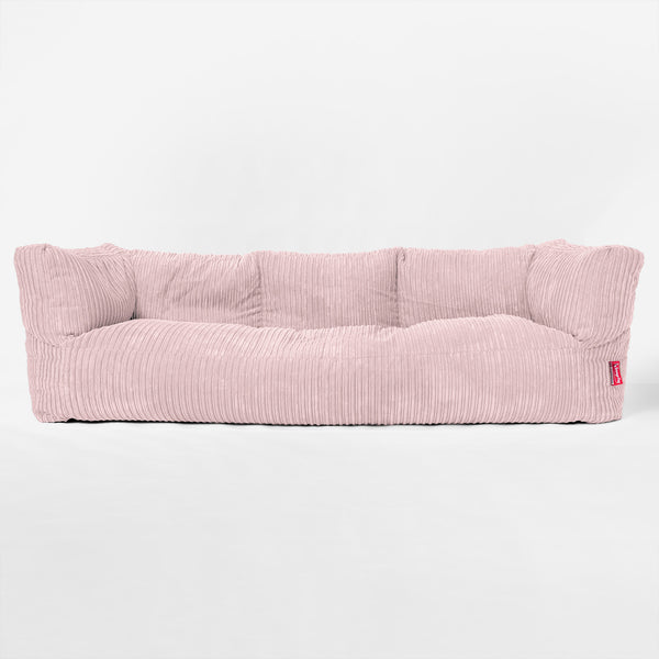 The 3 Seater Albert Sofa Bean Bag - Cord Blush Pink 01