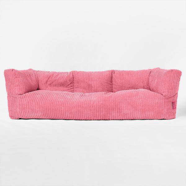 The 3 Seater Albert Sofa Bean Bag - Cord Coral Pink 01