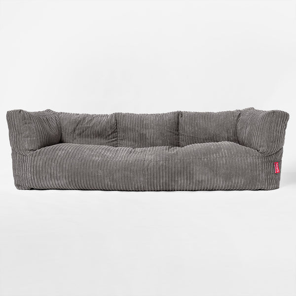 The 3 Seater Albert Sofa Bean Bag - Cord Graphite Grey 01