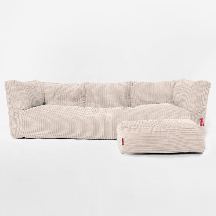 The 3 Seater Albert Sofa Bean Bag - Cord Ivory 02
