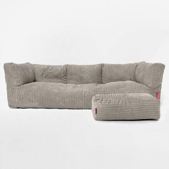 The 3 Seater Albert Sofa Bean Bag - Cord Mink 02