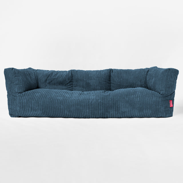 The 3 Seater Albert Sofa Bean Bag - Cord Navy Blue 01