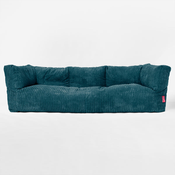 The 3 Seater Albert Sofa Bean Bag - Cord Teal Blue 01