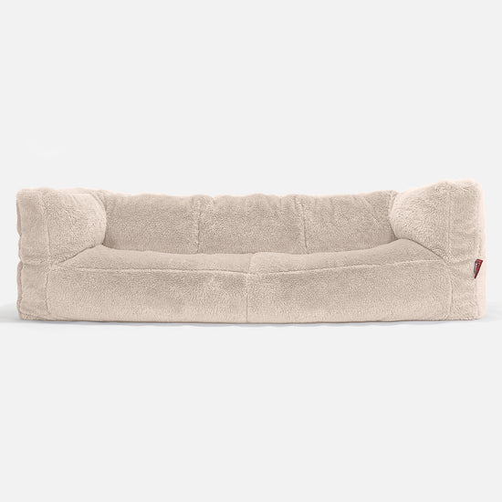 The 3 Seater Albert Sofa Bean Bag - Teddy Faux Fur Cream 01