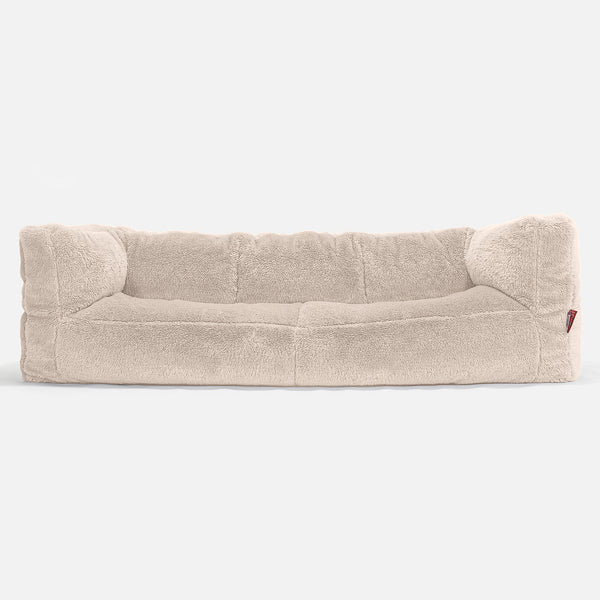 The 3 Seater Albert Sofa Bean Bag - Teddy Faux Fur Cream 01