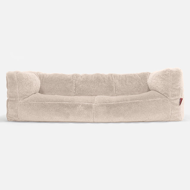 The 3 Seater Albert Sofa Bean Bag - Teddy Faux Fur Cream 01
