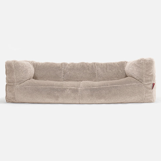 The 3 Seater Albert Sofa Bean Bag - Teddy Faux Fur Mink 01