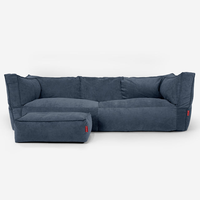 The 3 Seater Albert Sofa Bean Bag - Needlecord Navy 02
