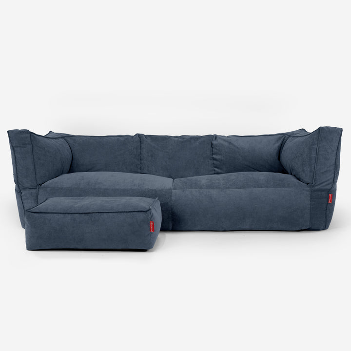 The 3 Seater Albert Sofa Bean Bag - Needlecord Navy 02