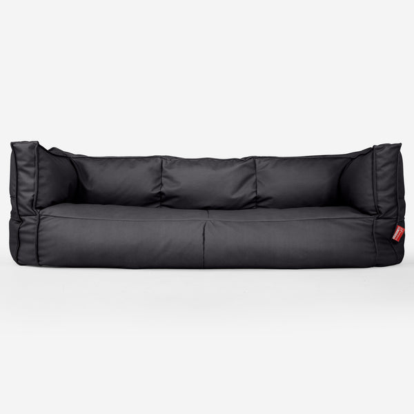 The 3 Seater Albert Sofa Bean Bag - Vegan Leather Black 01