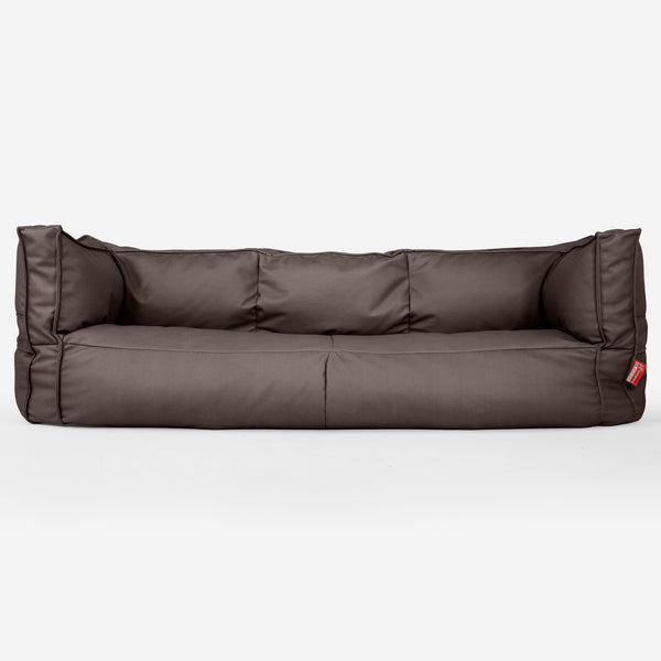 The 3 Seater Albert Sofa Bean Bag - Vegan Leather Chocolate 01