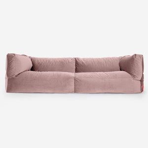 The 3 Seater Albert Sofa Bean Bag - Velvet Rose Pink