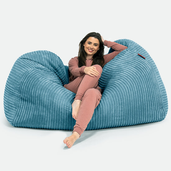 Bean Bag Sofa Hammock - Cord Aegean Blue 03