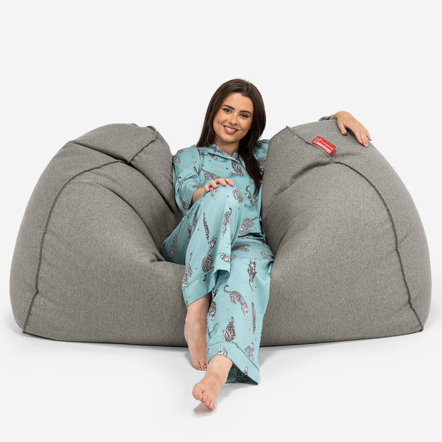 Bean Bag Sofa Hammock - Interalli Wool Silver 02