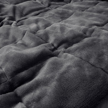 Weighted Blanket for Adults - Flannel Fleece Grey 04
