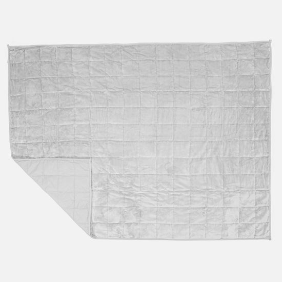 Weighted Blanket for Adults - Flannel Fleece Light Grey 03