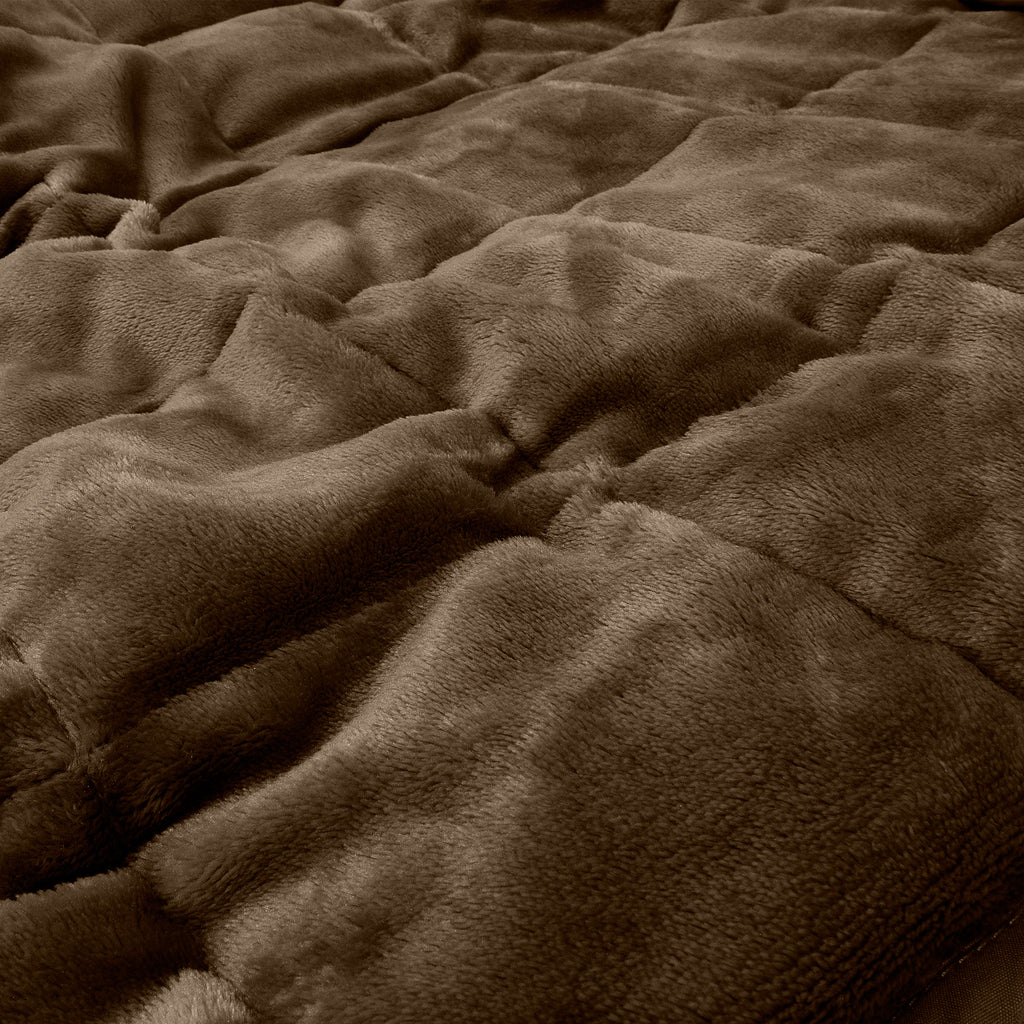Weighted Blanket for Adults (100 x 150cm) - Flannel Fleece Taupe 04