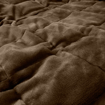 Weighted Blanket for Adults - Flannel Fleece Taupe 04