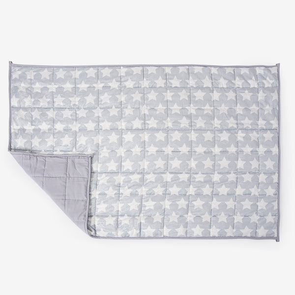 Children's Weighted Blanket - Flannel Fleece Grey Star 01
