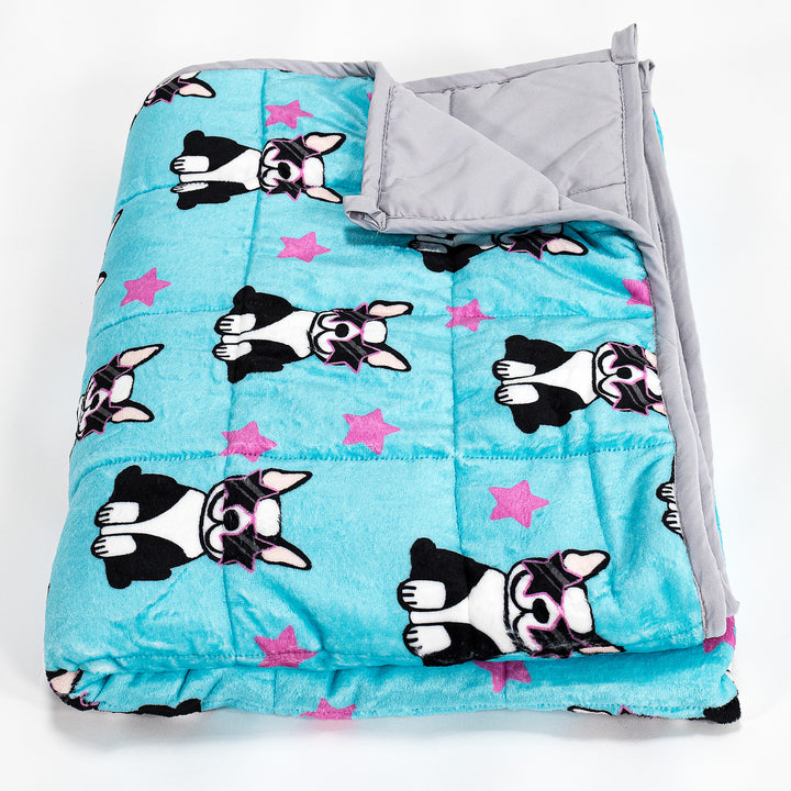 Children's Weighted Blanket - Flannel Fleece Pug 01