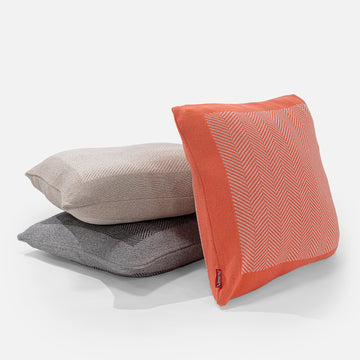 Decorative Cushion 47 x 47cm - 100% Cotton Herringbone Coral Pink