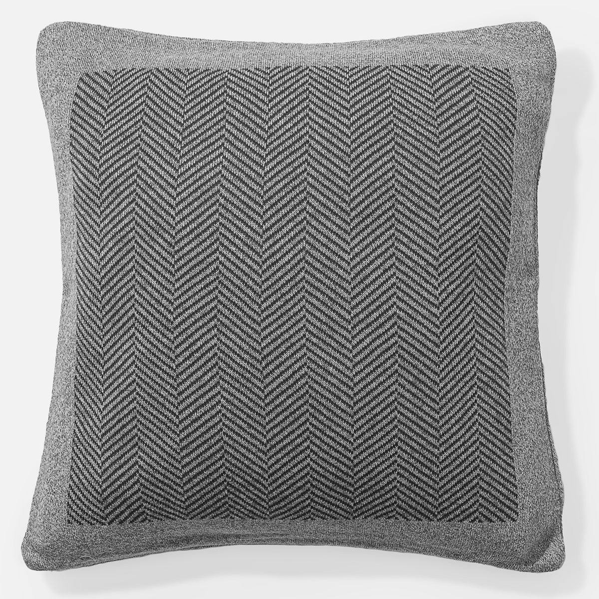 Grey herringbone cushion on sale