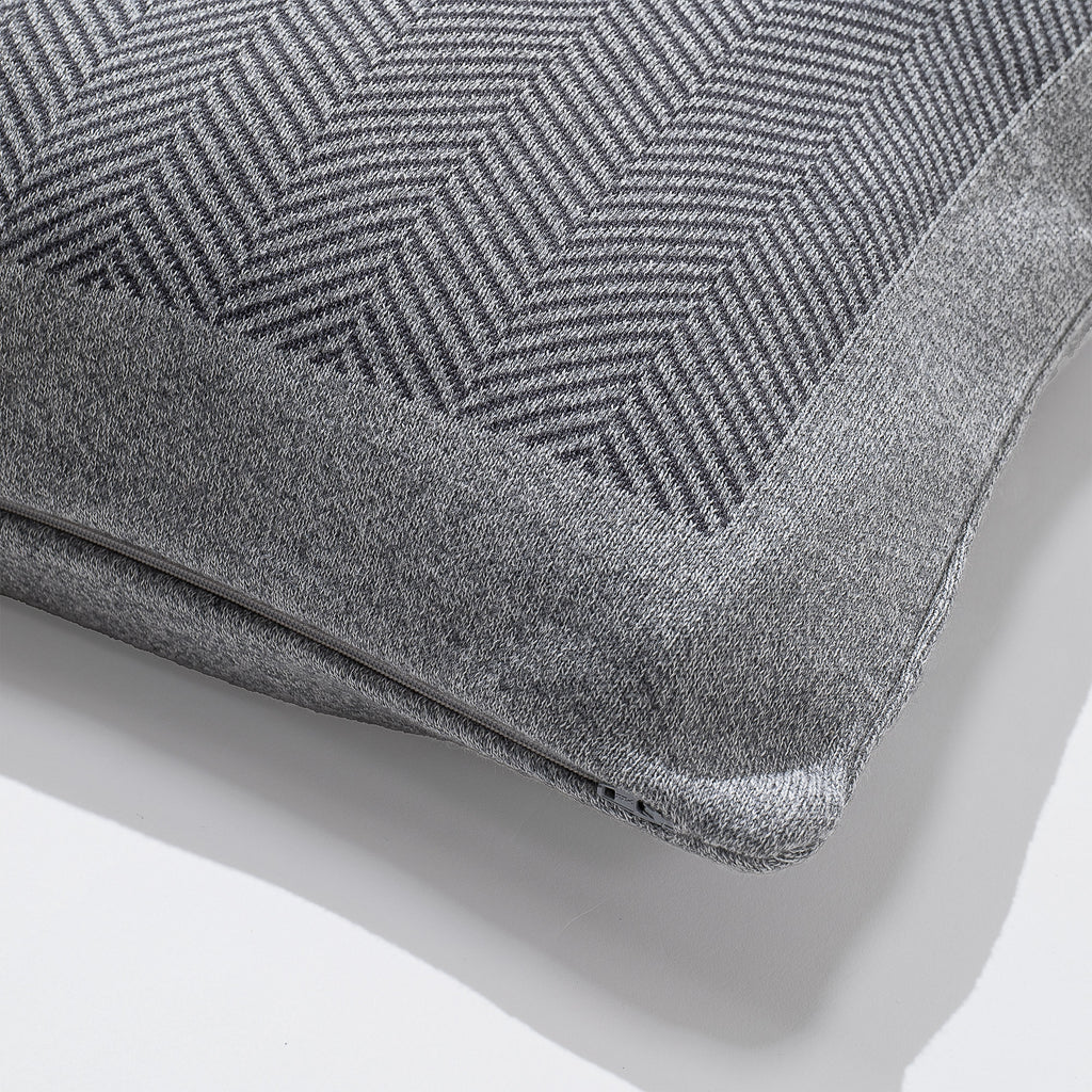 Decorative Cushion 47 x 47cm - 100% Cotton Herringbone Grey