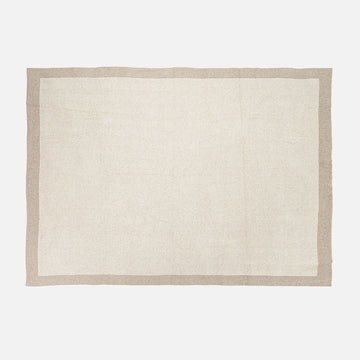 Throw / Blanket - 100% Cotton Herringbone Stone 03