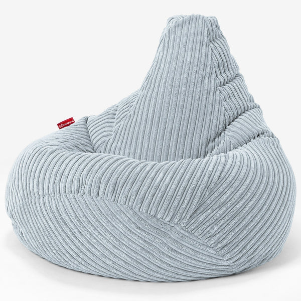 Highback Bean Bag Chair - Cord Baby Blue 01