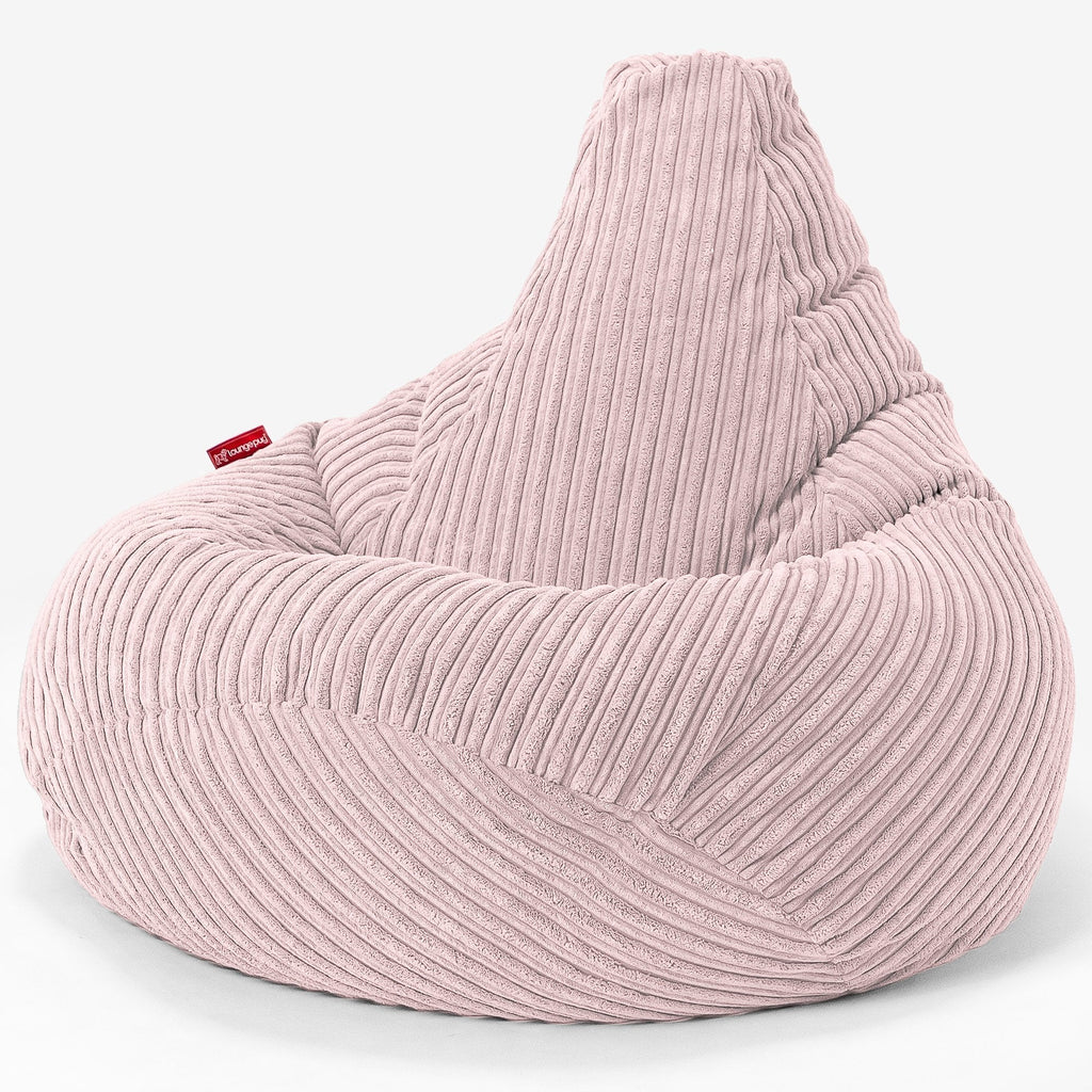 Lounge Pug Highback Gaming Bean Bag Chair Cord Blush Pink Beanbag