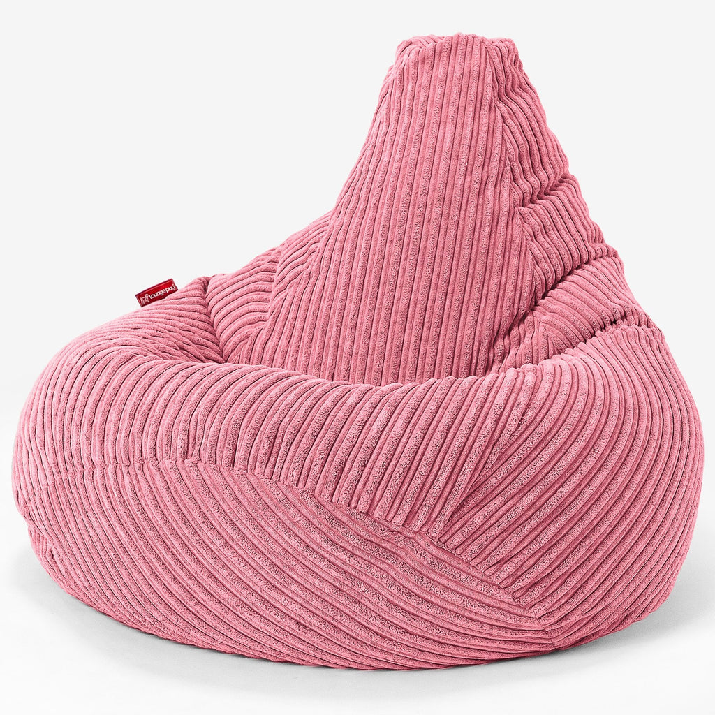 Highback Bean Bag Chair - Cord Coral Pink 02