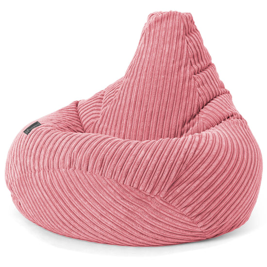 Highback Bean Bag Chair - Cord Coral Pink 02