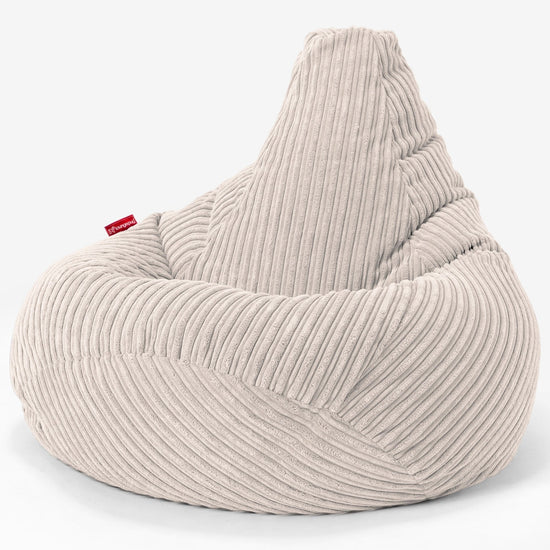 Highback Bean Bag Chair - Cord Ivory 02