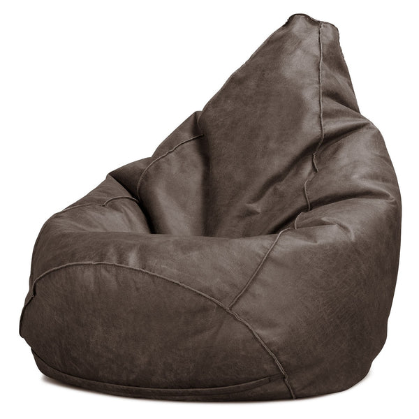 Highback Bean Bag Chair - Distressed Leather Natural Slate 01