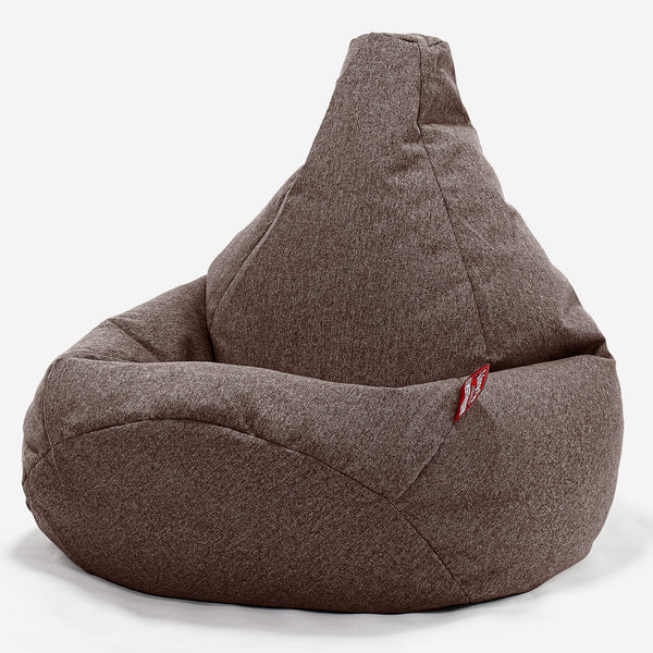 Highback Bean Bag Chair - Interalli Wool Brown 01