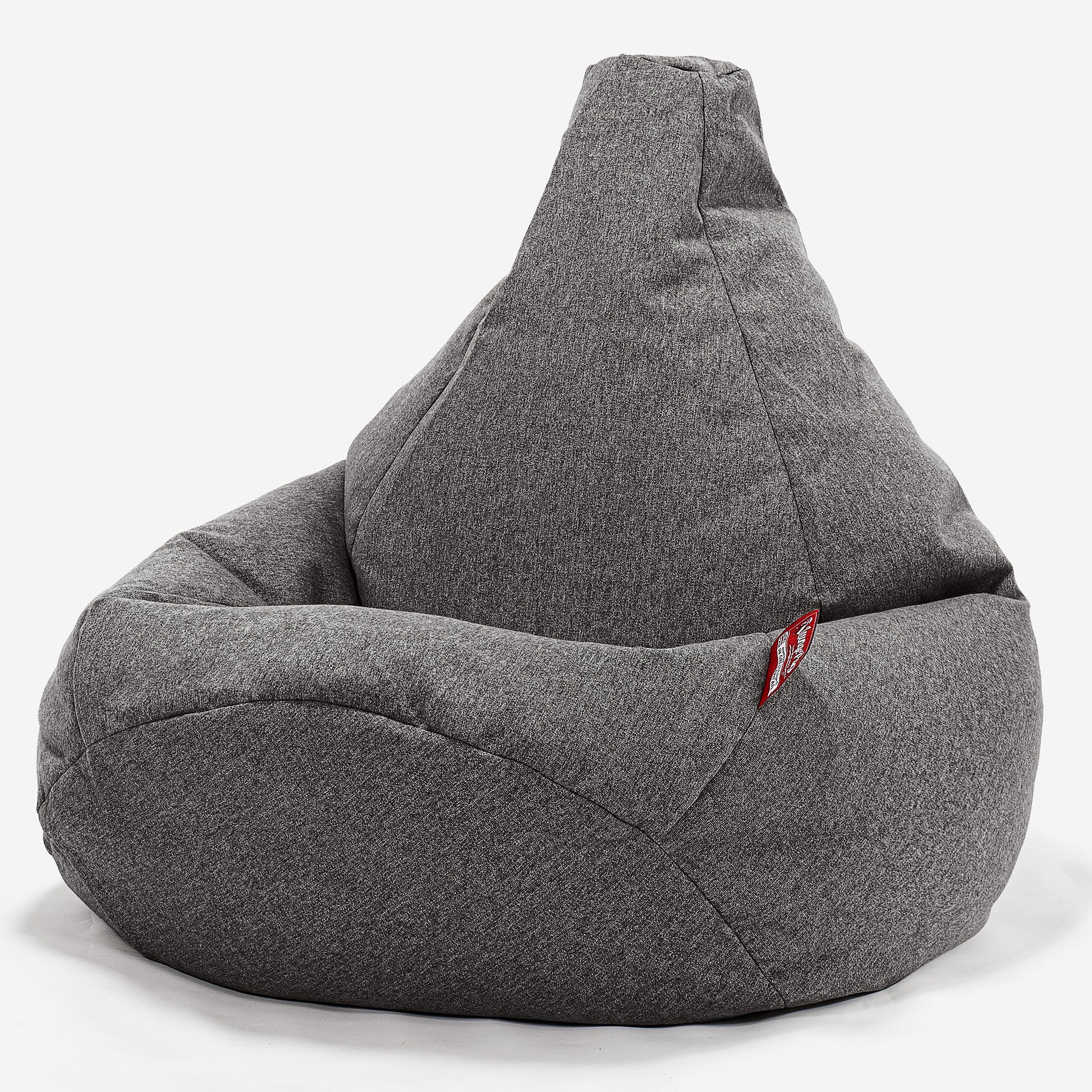 Lounge Pug Highback Gaming Bean Bag Chair Interalli Wool Grey Beanbag
