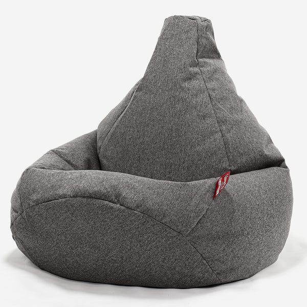 Highback Bean Bag Chair - Interalli Wool Grey 01