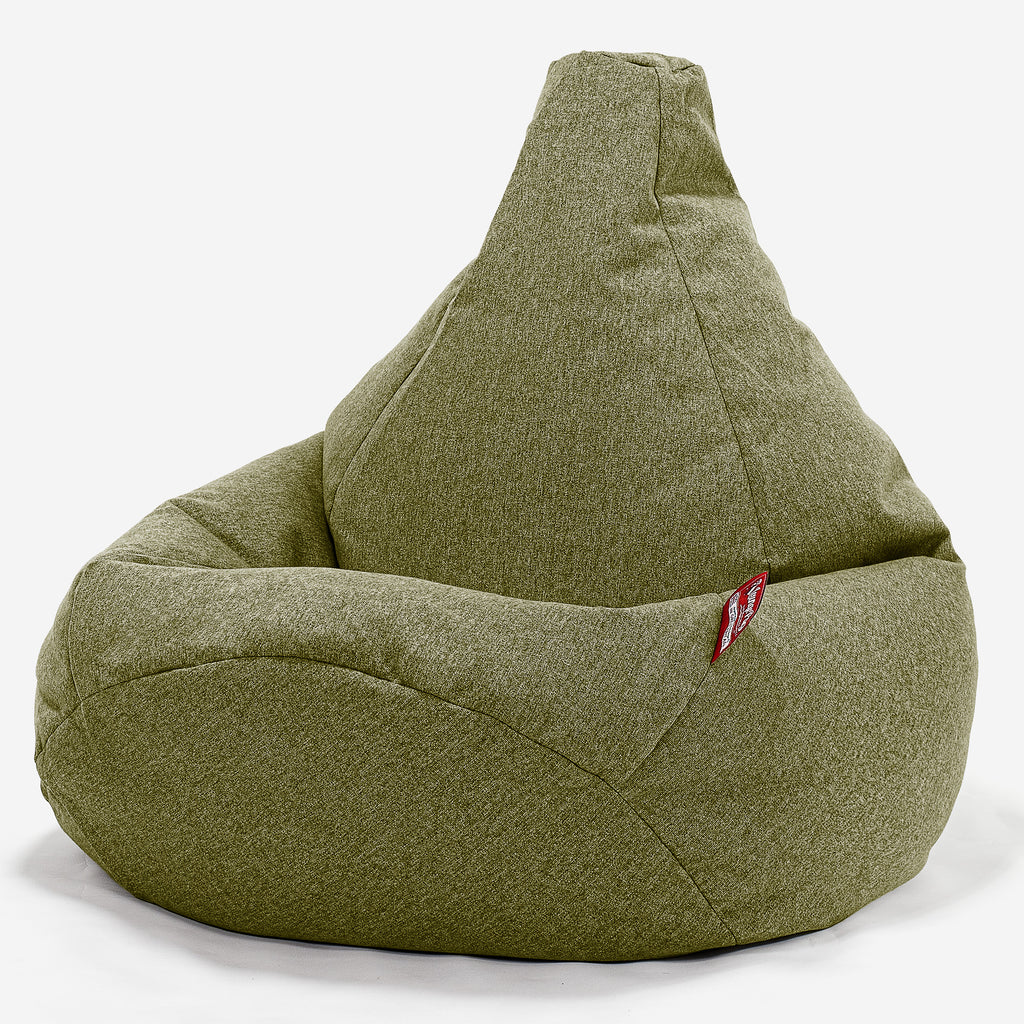 Highback Bean Bag Chair - Interalli Wool Lime Green 02