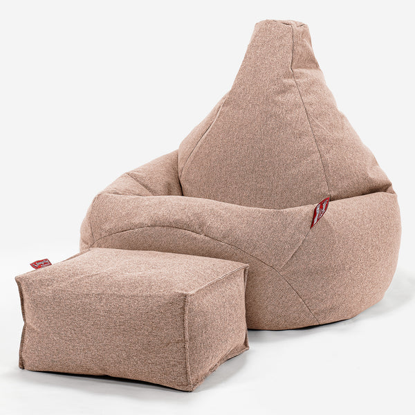Highback Bean Bag Chair - Interalli Wool Sand 01
