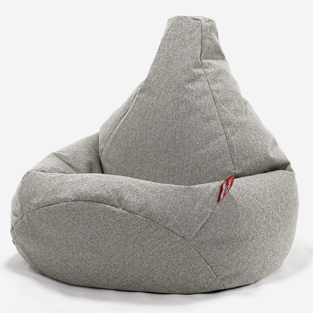 Highback Bean Bag Chair - Interalli Wool Silver 02