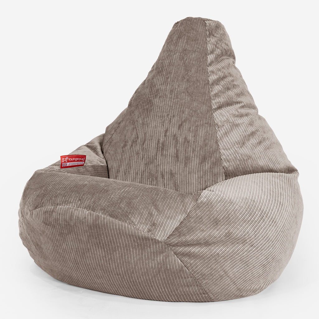 Highback Bean Bag Chair - Pinstripe Mink 02