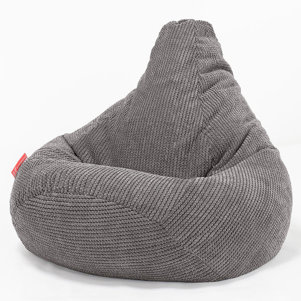 Highback Bean Bag Chair - Pom Pom Charcoal Grey 01