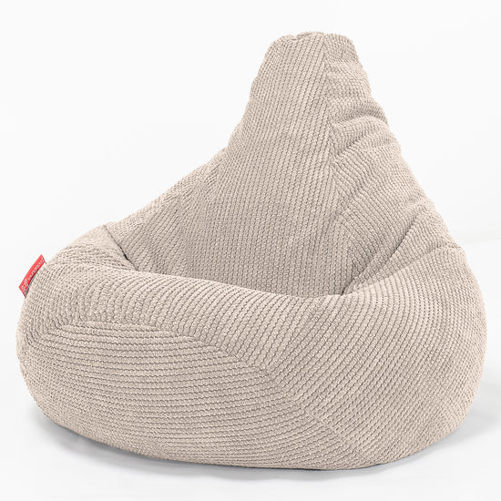Highback Bean Bag Chair - Pom Pom Ivory 02