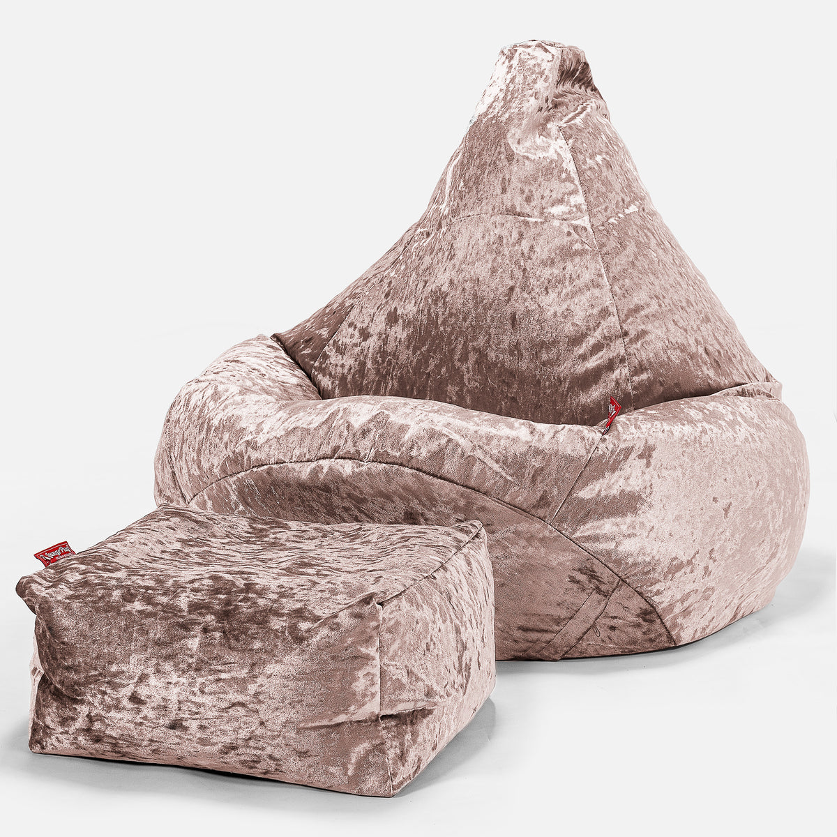 Grey crushed velvet bean cheap bag
